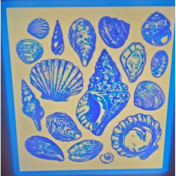 Nautical Seashell bedside Led light - Blue & Ivory Coastal Decor For Home - Picture 5 of 5